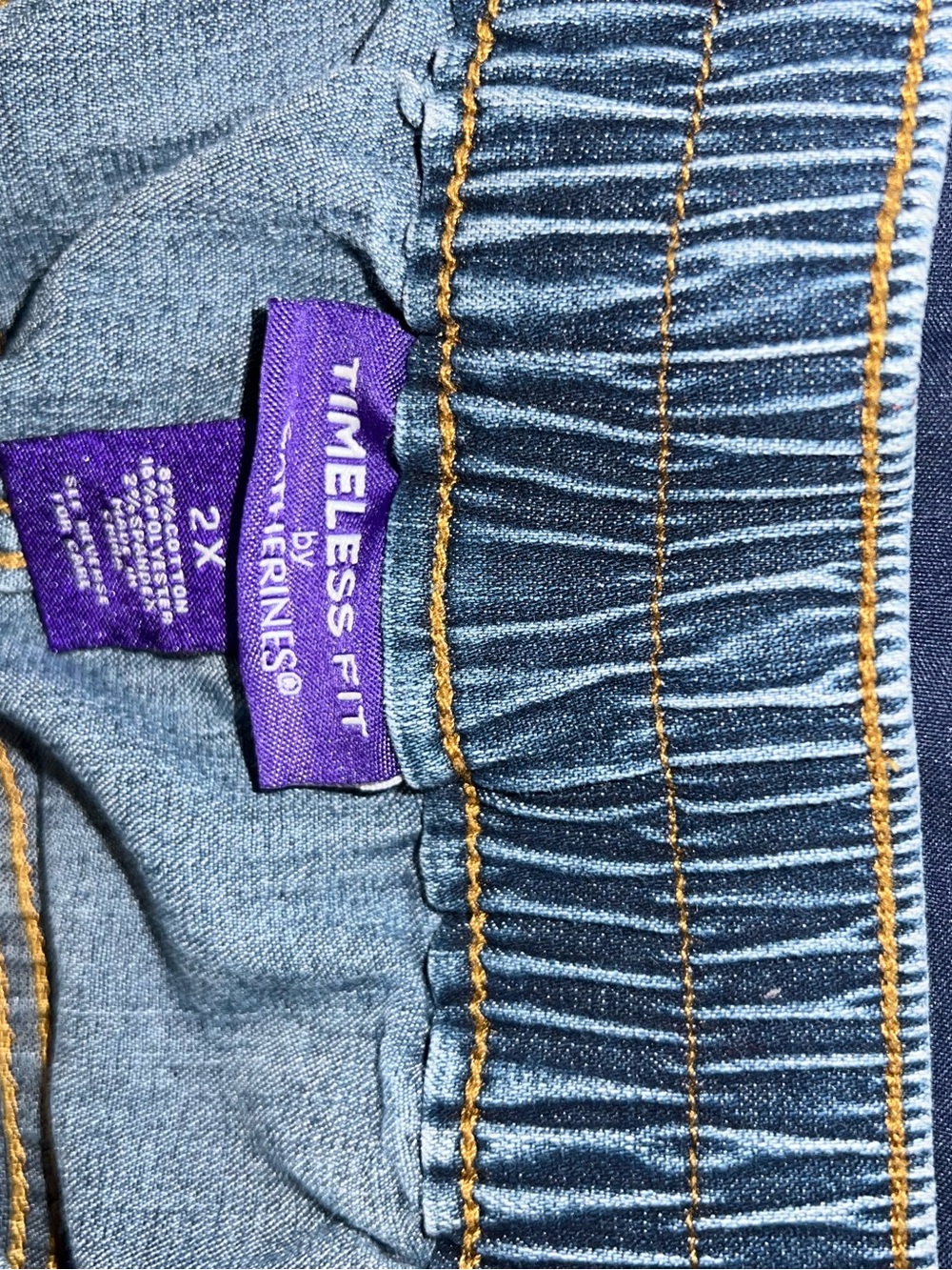 Catherines Women’s Denim Casual Vacation Timeless Fit Cropped Pants Plus Sz 2X - Picture 3 of 4